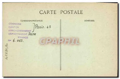 Paris d'antigamente — Detalhe das esculturas no térreo do Hotel de Fieubet — Editor B.P.D., n° 144 — Verso