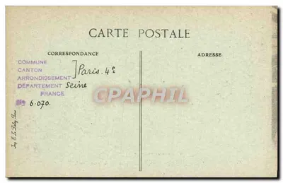Paris no passado — Rue du Temple, 41 — Cour de l'Auberge de l'Aigle d'Or — Editor E.-D. n°10 — Verso