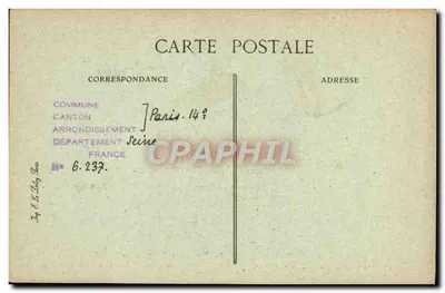 Fronton van de poort van de Kerk van de Abdis van Port-Royal — Parijs vroeger, uitgever Malernite, nr. 105 — Achterkant