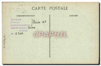 Boulevard de Port-Royal, 111 — Cour d'Entrée de l'Ancien Couvent des Capucins, devenu Hôpital du Midi, puis Hôpital Ricord, puis Hôpital Cochin — Paris d'autrefois, Coll. L.G. — Verso