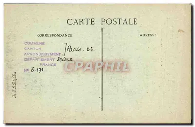 Paris d'autrefois — Torre do Hotel dos Abades de Fécamp no canto da rue Hautefeuille — editor T. P. D. — Verso