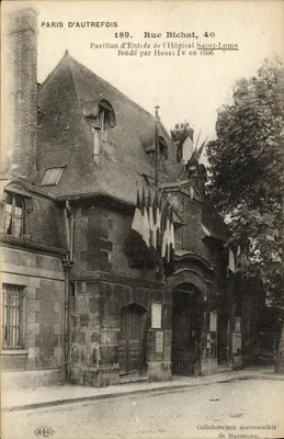 Paris d'antigamente — Pavilhão de entrada do Hospital Saint-Louis, rue Bichat, 40 — Colaboração documental de Maussang