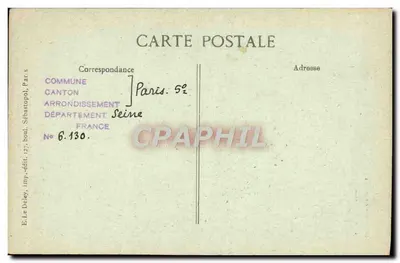 Capela dos Irlandeses — Rua dos Carmelitas, 15 — Paris de outrora — Editor E. Le Deley, imp.édit. 127, boulevard Sébastopol, Paris — Verso