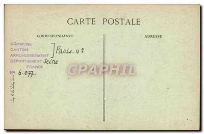 Paryż dawniej — Rue Le Regrattier (dawniej Rue de la Femme sans Teste) — n° 6.077 — Rewers