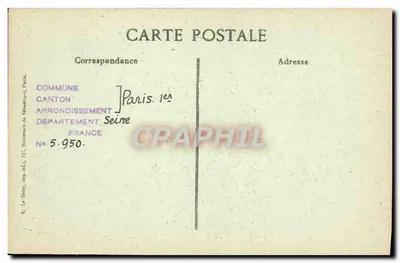 Paryż dawniej — Starszy Hotel de Gargan, ulica Saint-Roch, 37 — Wydawca F.P.D. nr 42 — Rewers
