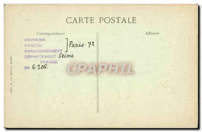 París antiguamente — Rue de Sèvres, 42 — Contraventanas y cuadrante solar en el patio del hospital de los Incurables, fundado por el cardenal de Rochefoucauld, actualmente hospital Laënnec — Editor: E. Le Deley, París — Reverso