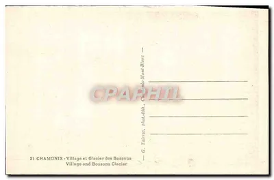 Chamonix — Wioska i lodowiec Bosson — G. Tairraz, fot.-wyd., Chamonix-Mont-Blanc — Rewers