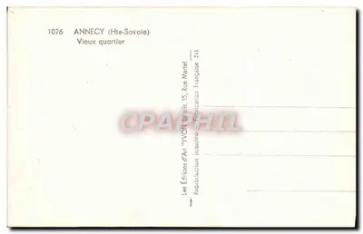 Annecy (Hoog Savoie) — Oude wijk — Edities van Kunst YVON, Parijs — Achterkant
