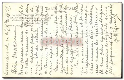 Champs de ski de Brahin — Chalet du C. A. P. h. à la Loze — éditeur A. VILNA — n°18 — Verso
