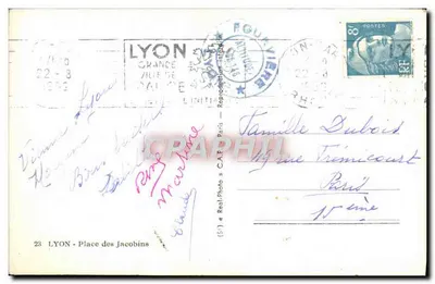 Place des Jacobins — Lyon — editor CAF, n° (51) — Verso