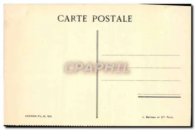 Lago de Annecy — vista panorámica con montaña en primer plano — Agenda P.L.M. 1931 — Reverso