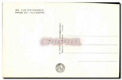 Międzynarodowa Wystawa Paryż 1937 — Ogólny widok z Trocadéro — H. Chipaut, Boulogne-Billancourt — Rewers