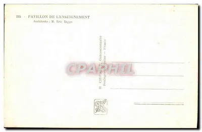 Pavillon der Bildung — Internationale Ausstellung Paris 1937 — Verleger H. Chipa — Rückseite