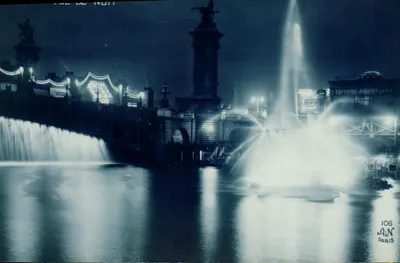 Plac de la Concorde — Oświetlona fontanna de la Concorde — Éditions Albert Levy, nr 106