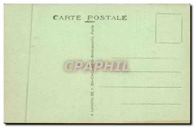 PARIS — Widok Trocadéro z podstawy Wieży Eiffla — wydawca A. Leconte, Paryż — Rewers