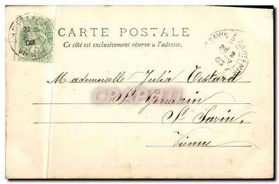 Châtellerault — Praça Gambetta e Castelo d'Água — editor desconhecido, número de série não visível — Verso