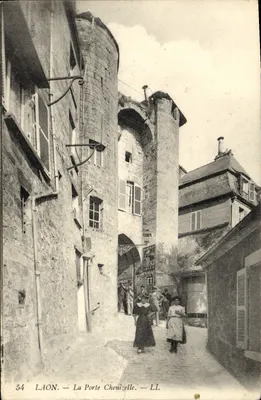 Bilhete postal antigo Laon A Porta Chenizelle