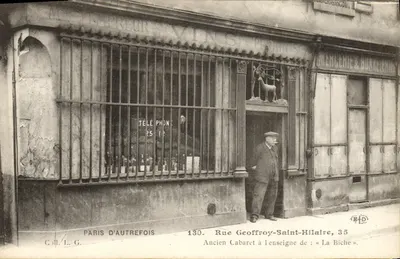 Rue Geoffroy-Saint-Hilaire, 35 — Antigo cabaré « La Biche » — Paris d'autrefois, n°130