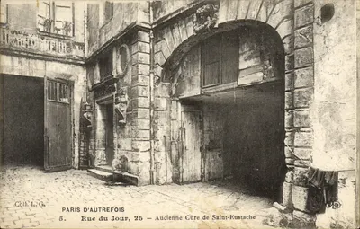 Paris d'autrefois — Rue du Jour, 25 — Ancienne Cure de Saint-Fustache — Coll. L. Ga