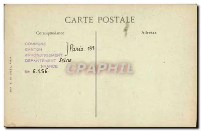 Paris d'outro tempo — Rue Broca, velha casa da antiga rue de Lourcine — Imp. E. Ar Deley, Paris — Verso