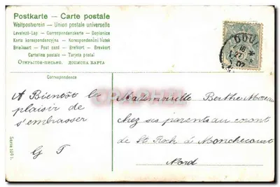 Pachnące kwiaty — ok. 1907 — Karta pocztowa — Uniwersalna Unia Pocztowa — Rewers