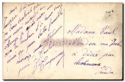 Kobieta w pelerynie — Wesołych Świąt — Dix Paris 2358 — Rewers