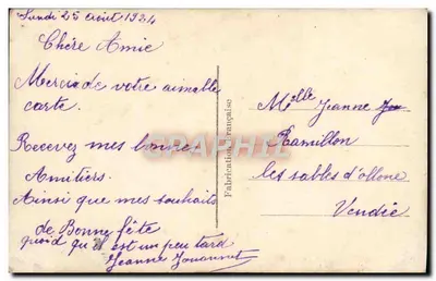 Jovem mulher com cesto de rosas — R.E.A. 1906 — Editor R.E.A. — Verso