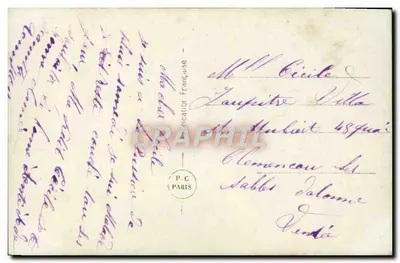 Jonge vrouw in lichte jurk — met rozenbundel — PC PARIS 1153 — Achterkant
