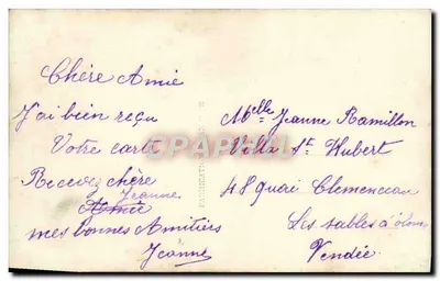 Kobieta w fioletowym płaszczu — wydawca DÉDÉ n° 229 — Rewers