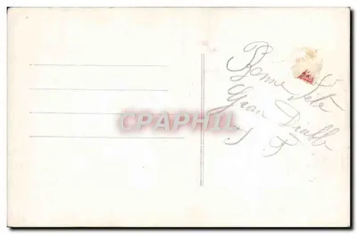 Kwiaty i figurka — Szczęśliwego dnia — J.K. 126 — Rewers