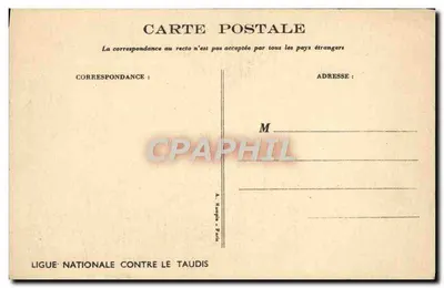 Dois crianças diante de um berço — cena de vida — editor: Ligue Nationale Contre le Taudis — Verso