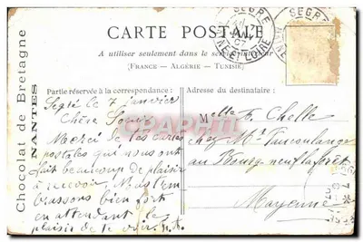 Tarjeta postal antigua Fantasía Niños — Reverso