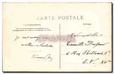 Homme avec bouquet de fleurs — Bonne Fête — éditeur anonyme, n° 461 — Verso
