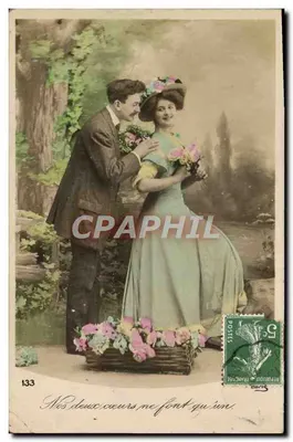 Couple amoureux — scène de jardin — éditeur anonyme, n° de série 133