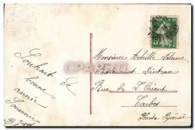 Casal em traje de festa — Boas Festas — Irise, n° 3825 — Verso