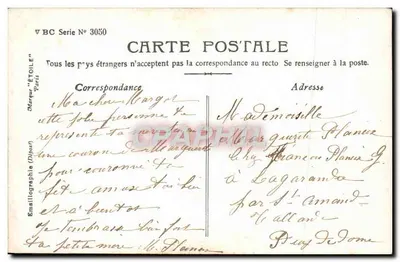 Jovem mulher com coroa de margaridas — Boa Festa — Émaillographie 'Étoile' Paris, série 3050 — Verso