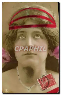 Jovem mulher com faixa vermelha — editor desconhecido — selo vermelho França