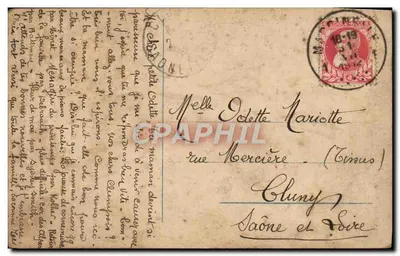 Jeune femme en robe verte — portrait avec couronne de perles et roses — éditeur anonyme — Verso