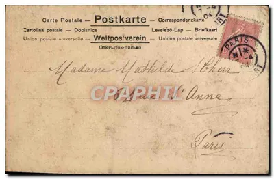 Kobieta i dziecko — miłosna scena — Uniwersalna poczta, nr 1704 — Rewers
