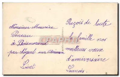 Bukiet róż w koszyku — Szczęśliwego urodzinowego dnia — Wydawca OPERA, nr 4191 — Rewers