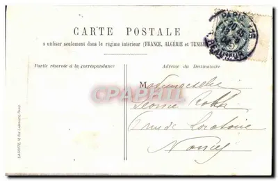 Kobieta w eleganckim stroju balowym obok jeziora — L'Ingret ; tak bardzo Cię kochałam ! — Wydawca: La Griffe, 18 Rue Laroque, Paryż — Rewers