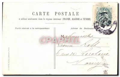Mulher em longo vestido perto de um lago — texto impresso e assinatura — editor L. LAMOURET, Paris, n°5 — Verso