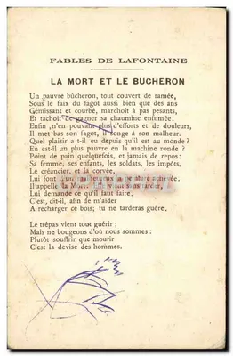 La Mort et le Bûcheron — illustration de Gustave Doré — Collection de la Kolarsine et de la Solution Pautauberger — Rückseite