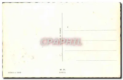 Caçador e garçom em um café — M.D. Paris, série n° 959 — Verso
