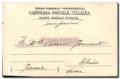 Napoli — Pałac d'Anna — Unia Pocztowa Świata, Italiana Cartolina Postale — Rewers