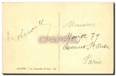 As Pirâmides de Gizé — LL. — A. B. C. Gairo — Verso
