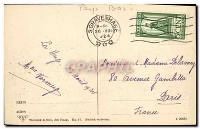 Den Haag — Valkenboschlaan — Weenen & Snel, den Haag, Hg. 97 — Rewers