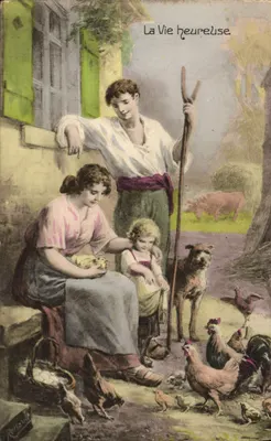 A Vida Feliz — cena de vida rural — Renoult, Luxographie Série N° 47