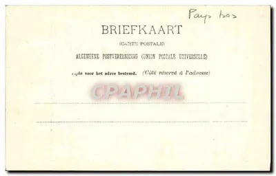 Mulher em traje tradicional — Oud-Beierland — Lichtruk Schalekamp Buiksloot — Verso