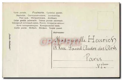 Menina holandesa — decoração de telhas azuis com moinho de vento — editor NRG, n° 4095 — Verso